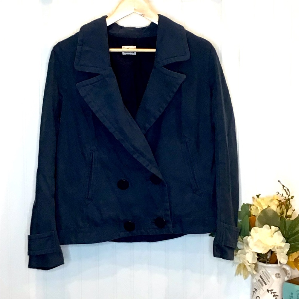 Lacoste Navy Pea Coat Double Breasted Blazer Size 40